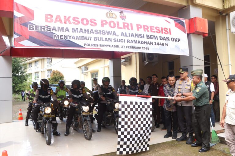 Baksos Presisi Polres Banyuasin bersama Mahasiswa dan Pemuda Jelang Ramadhan 1446 H / 2025 M