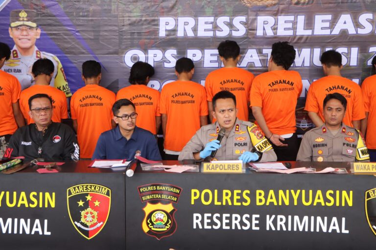 Dalam Waktu 16 Hari Polres Banyuasin Ungkap 82 Kasus