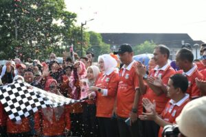 Semarak HUT Kabupaten Banyuasin ke-23,Pemkab Banyuasin Mengelar Jalan Sehat Berhadia