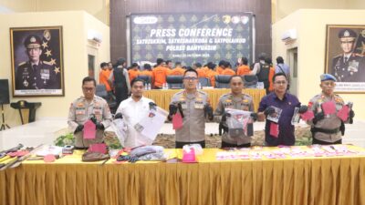 Polres Banyuasin Berhasil Ungkap 34 Kasus Kejahatan Yang Terjadi Pada Bulan September dan Oktober 2025