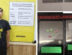 Penggerbakan di Kawasan Sukarami,Pelembang Petugas Sita Dua Jenis Narkotika Dari Satu Tersangka