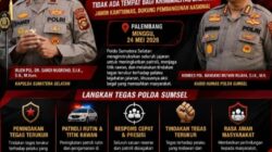 Kapolda Sumsel Instruksikan Jajaran Untuk Tindak Tegas Pelaku Kejahatan 