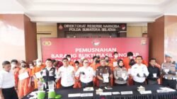 Polda Sumsel Musnahkan Barang Bukti Narkoba Senilai Rp 2,1 Miliyar,34 Ribu Jiwa Terselamatkan 